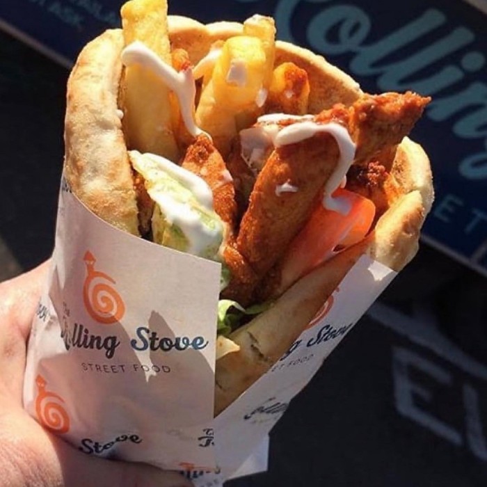 Chicken, chips and salad wrap from Rolling Stove
